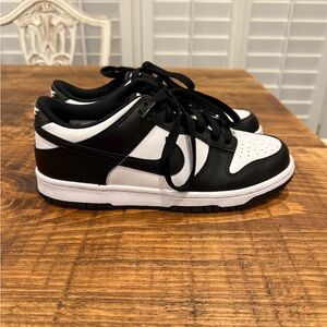 Youth Nike Dunk Low Retro Black and White Sneakers
